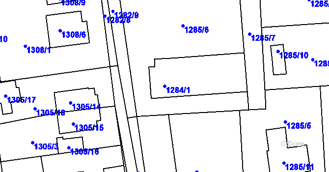 Parcela st. 1284/1 v KÚ Prostřední Suchá, Katastrální mapa