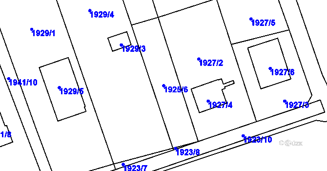 Parcela st. 1925/6 v KÚ Prostřední Suchá, Katastrální mapa
