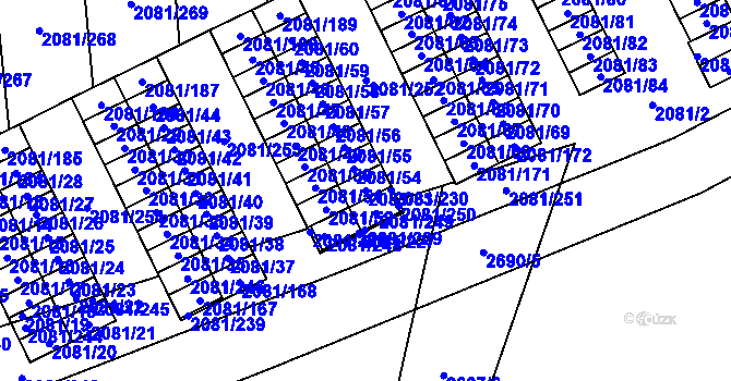 Parcela st. 2081/53 v KÚ Prostřední Suchá, Katastrální mapa