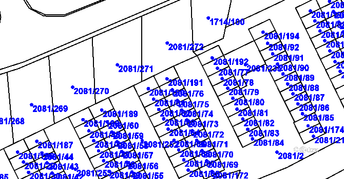 Parcela st. 2081/76 v KÚ Prostřední Suchá, Katastrální mapa