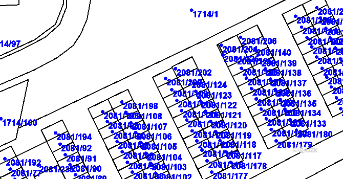 Parcela st. 2081/109 v KÚ Prostřední Suchá, Katastrální mapa
