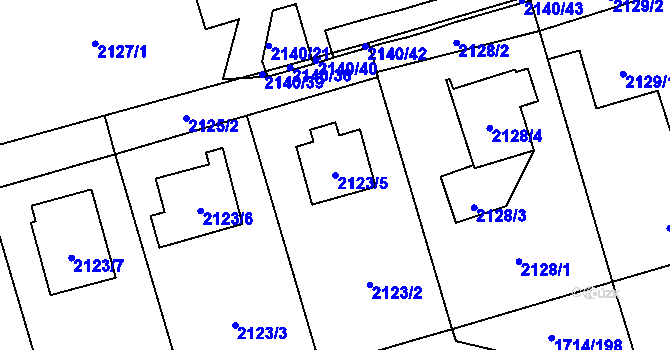 Parcela st. 2123/5 v KÚ Prostřední Suchá, Katastrální mapa