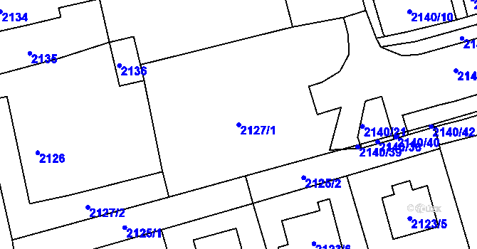 Parcela st. 2127/1 v KÚ Prostřední Suchá, Katastrální mapa
