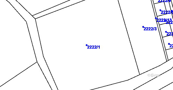 Parcela st. 2222/1 v KÚ Prostřední Suchá, Katastrální mapa