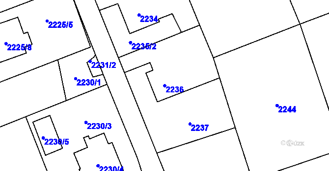 Parcela st. 2236 v KÚ Prostřední Suchá, Katastrální mapa
