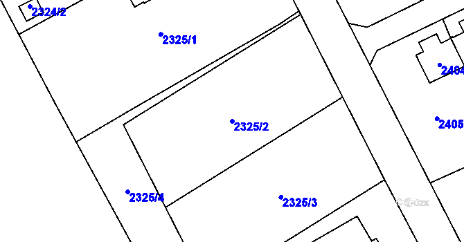 Parcela st. 2325/2 v KÚ Prostřední Suchá, Katastrální mapa