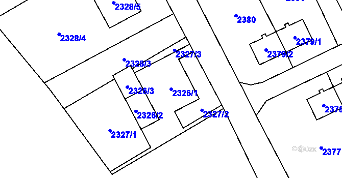 Parcela st. 2326/1 v KÚ Prostřední Suchá, Katastrální mapa