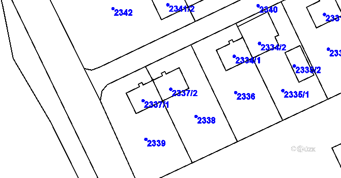 Parcela st. 2337/2 v KÚ Prostřední Suchá, Katastrální mapa