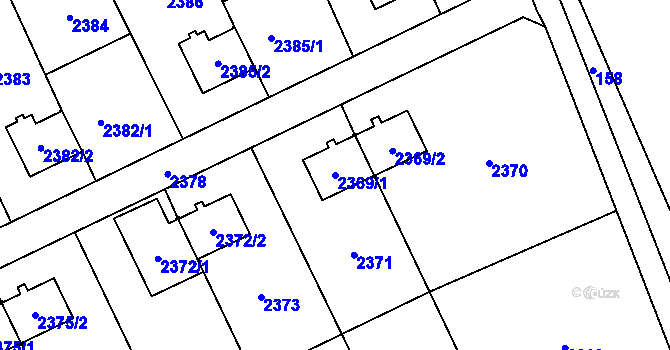 Parcela st. 2369/1 v KÚ Prostřední Suchá, Katastrální mapa