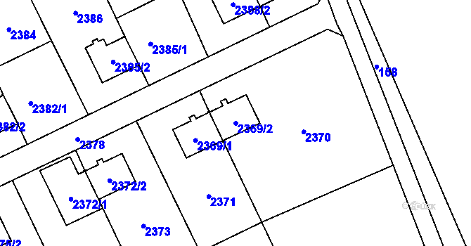 Parcela st. 2369/2 v KÚ Prostřední Suchá, Katastrální mapa