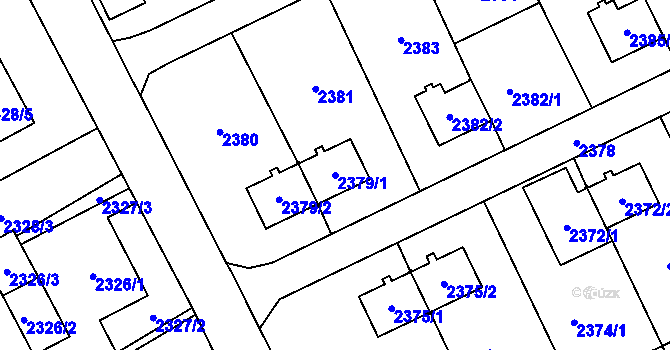 Parcela st. 2379/1 v KÚ Prostřední Suchá, Katastrální mapa