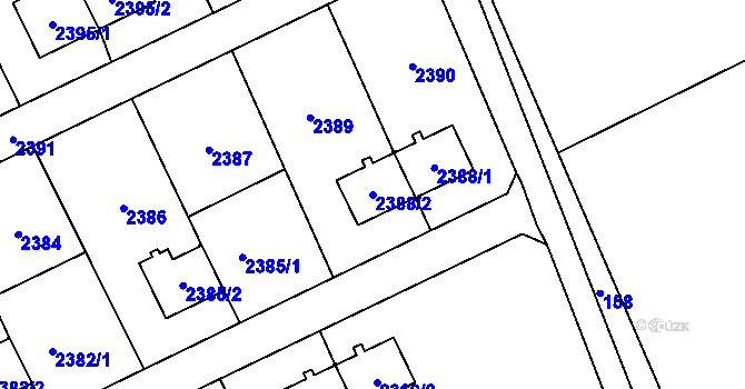 Parcela st. 2388/2 v KÚ Prostřední Suchá, Katastrální mapa