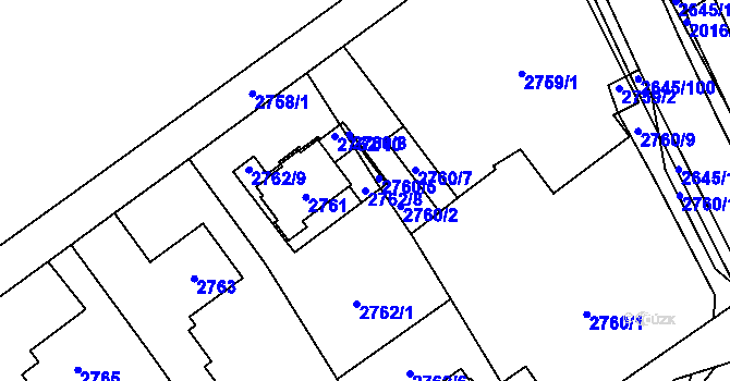 Parcela st. 2762/8 v KÚ Prostřední Suchá, Katastrální mapa