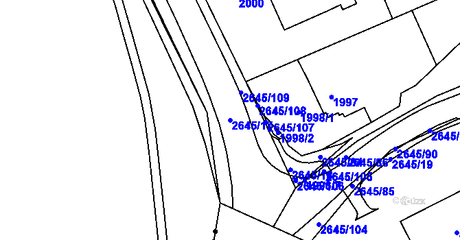 Parcela st. 2645/17 v KÚ Prostřední Suchá, Katastrální mapa