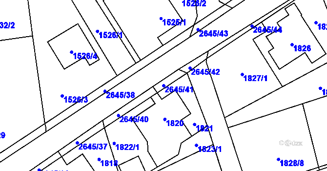 Parcela st. 2645/41 v KÚ Prostřední Suchá, Katastrální mapa
