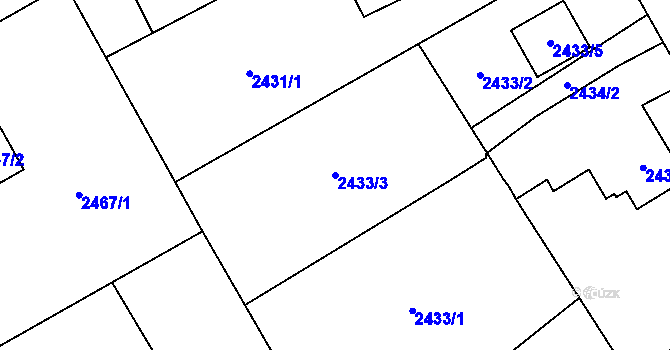 Parcela st. 2433/3 v KÚ Dolní Suchá, Katastrální mapa