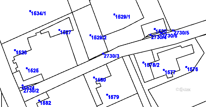 Parcela st. 2730/3 v KÚ Dolní Suchá, Katastrální mapa