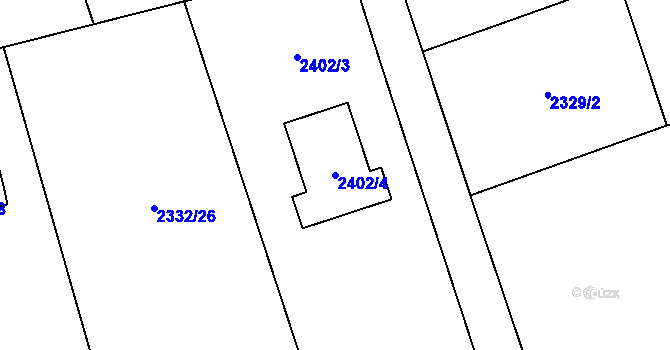 Parcela st. 2402/4 v KÚ Dolní Suchá, Katastrální mapa