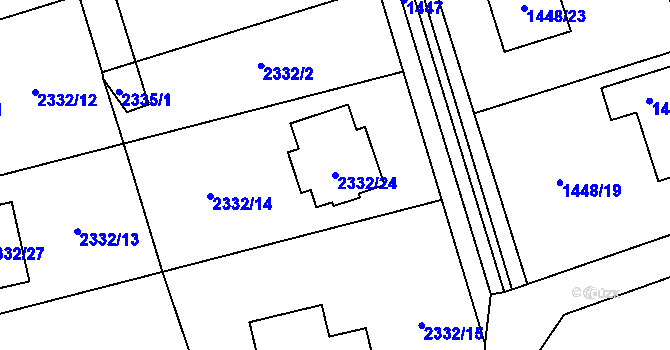 Parcela st. 2332/24 v KÚ Dolní Suchá, Katastrální mapa