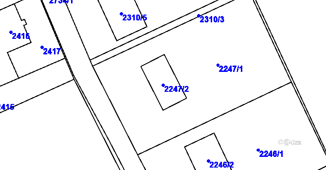 Parcela st. 2247/2 v KÚ Dolní Suchá, Katastrální mapa
