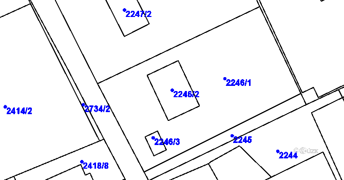 Parcela st. 2246/2 v KÚ Dolní Suchá, Katastrální mapa