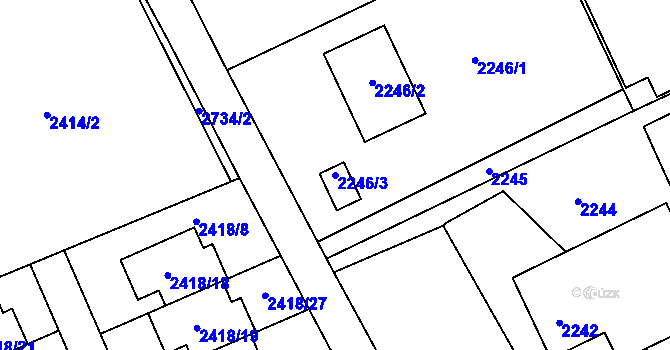 Parcela st. 2246/3 v KÚ Dolní Suchá, Katastrální mapa