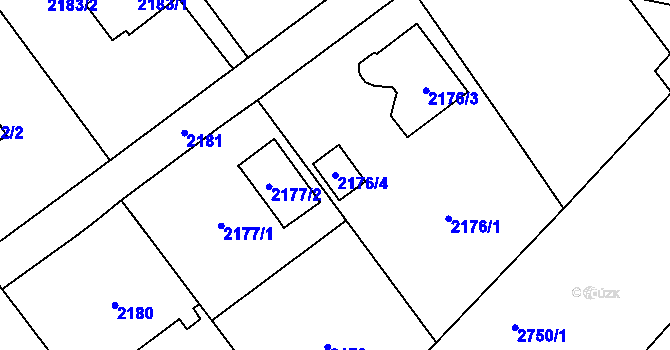 Parcela st. 2176/4 v KÚ Dolní Suchá, Katastrální mapa