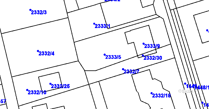 Parcela st. 2333/5 v KÚ Dolní Suchá, Katastrální mapa