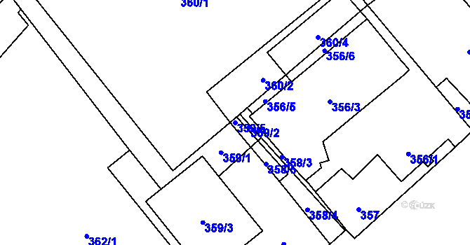 Parcela st. 359/5 v KÚ Dolní Suchá, Katastrální mapa