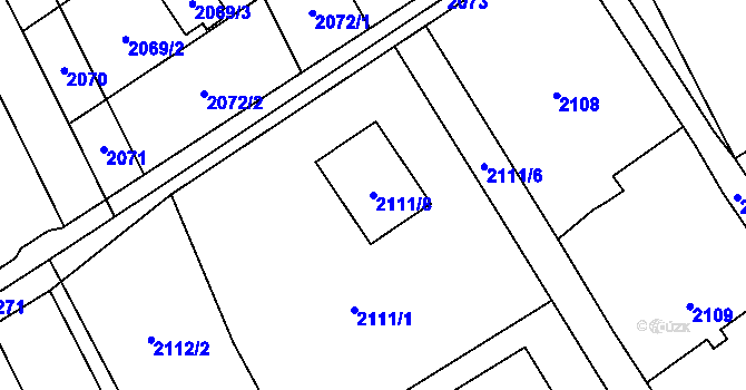 Parcela st. 2111/8 v KÚ Dolní Suchá, Katastrální mapa