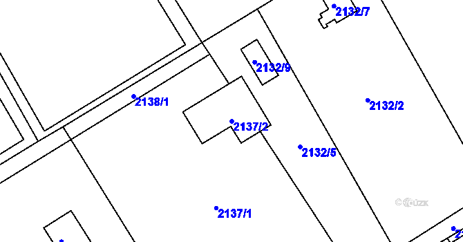 Parcela st. 2137/2 v KÚ Dolní Suchá, Katastrální mapa