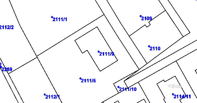 Parcela st. 2111/9 v KÚ Dolní Suchá, Katastrální mapa