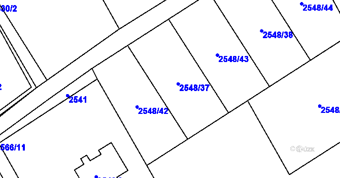 Parcela st. 2548/37 v KÚ Dolní Suchá, Katastrální mapa