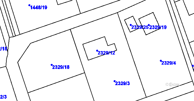 Parcela st. 2329/12 v KÚ Dolní Suchá, Katastrální mapa