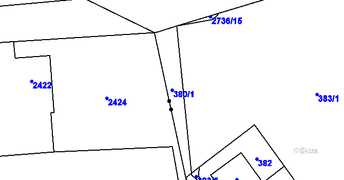 Parcela st. 380/1 v KÚ Dolní Suchá, Katastrální mapa