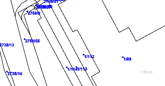 Parcela st. 1/10 v KÚ Dolní Suchá, Katastrální mapa