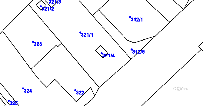 Parcela st. 321/4 v KÚ Dolní Suchá, Katastrální mapa