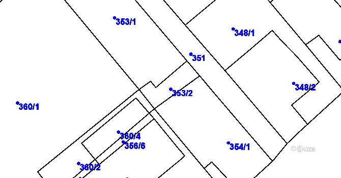 Parcela st. 353/2 v KÚ Dolní Suchá, Katastrální mapa