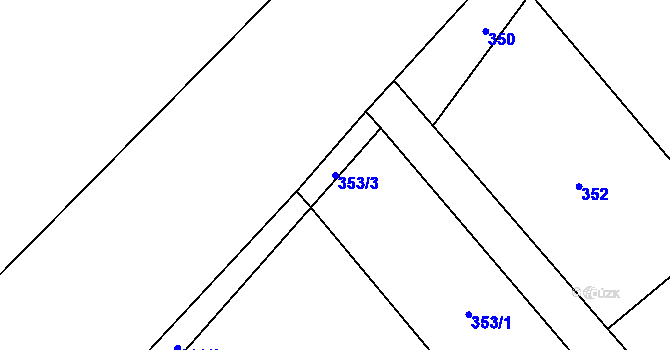 Parcela st. 353/3 v KÚ Dolní Suchá, Katastrální mapa