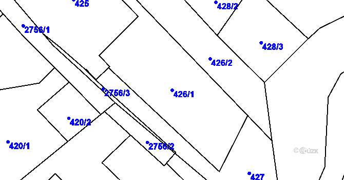 Parcela st. 426/1 v KÚ Dolní Suchá, Katastrální mapa