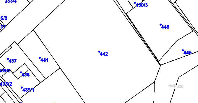 Parcela st. 442 v KÚ Dolní Suchá, Katastrální mapa
