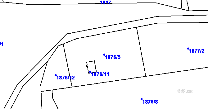Parcela st. 1876/5 v KÚ Dolní Suchá, Katastrální mapa