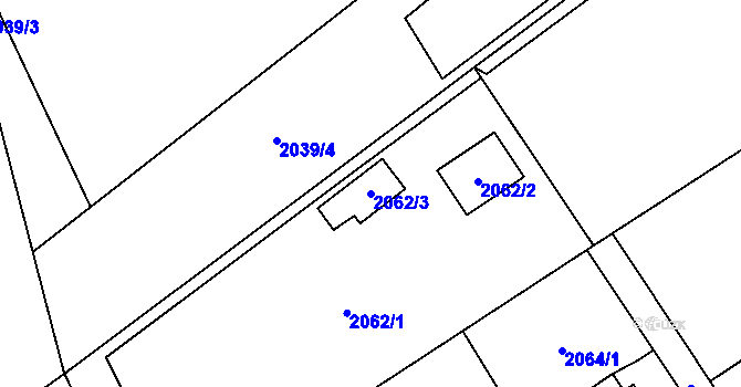 Parcela st. 2062/3 v KÚ Dolní Suchá, Katastrální mapa