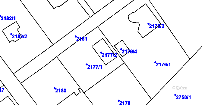 Parcela st. 2177/2 v KÚ Dolní Suchá, Katastrální mapa