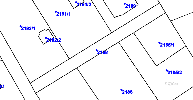 Parcela st. 2188 v KÚ Dolní Suchá, Katastrální mapa