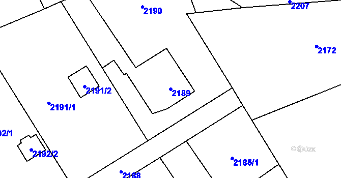 Parcela st. 2189 v KÚ Dolní Suchá, Katastrální mapa