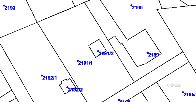 Parcela st. 2191/2 v KÚ Dolní Suchá, Katastrální mapa