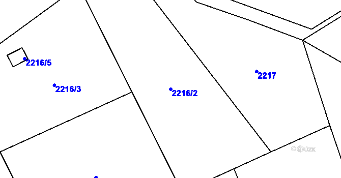 Parcela st. 2216/2 v KÚ Dolní Suchá, Katastrální mapa