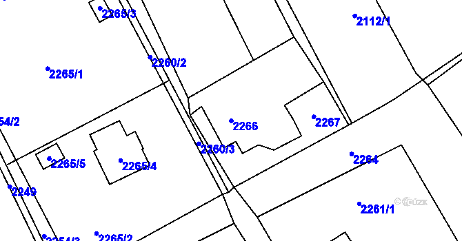 Parcela st. 2266 v KÚ Dolní Suchá, Katastrální mapa