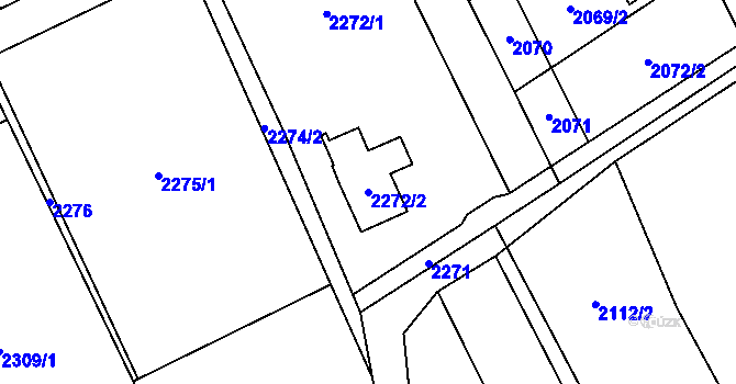 Parcela st. 2272/2 v KÚ Dolní Suchá, Katastrální mapa